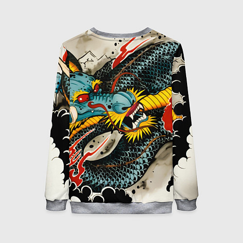 Женский свитшот Tekken dragon tatoo / 3D-Меланж – фото 2