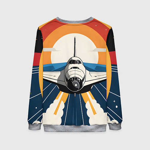 Женский свитшот Скоростной ретро самолет / 3D-Меланж – фото 2