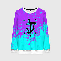 Свитшот женский Doom краски неон лого, цвет: 3D-белый