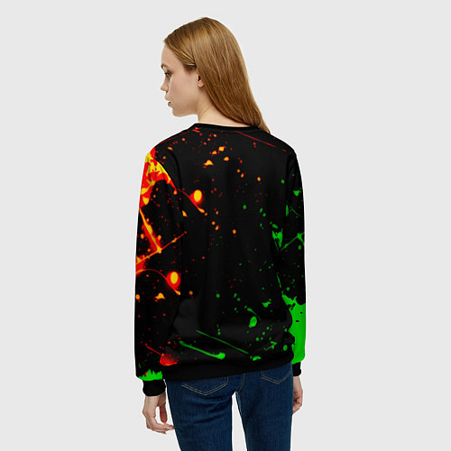 Женский свитшот Portal кислотные краски / 3D-Черный – фото 4