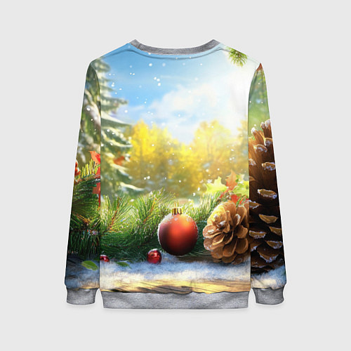 Женский свитшот Солнечный новый год / 3D-Меланж – фото 2