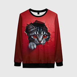 Женский свитшот Выглядывающий котик