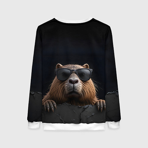 Женский свитшот Фанат капибары / 3D-Белый – фото 2