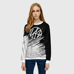 Свитшот женский Stray kids - черно-белый, цвет: 3D-белый — фото 2