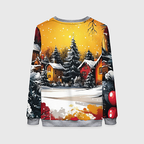Женский свитшот Новогодний двор / 3D-Меланж – фото 2