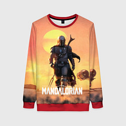 Свитшот женский Идущий мандалорец, цвет: 3D-красный