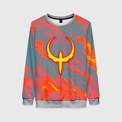 Свитшот женский Quake огонь лого, цвет: 3D-меланж