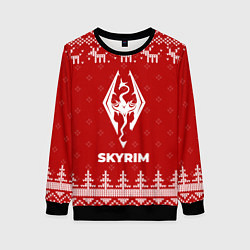 Женский свитшот Новогодний Skyrim с оленями