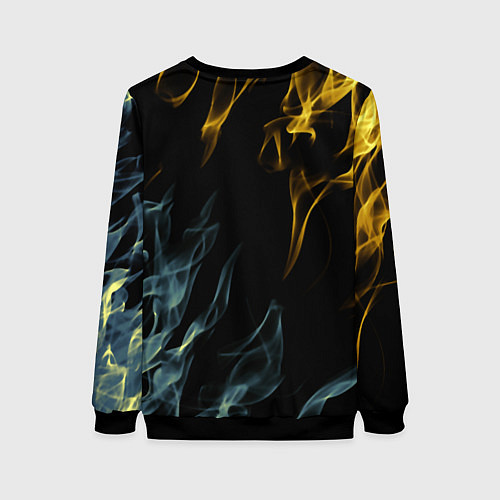 Женский свитшот Ведьмак огненный стиль / 3D-Черный – фото 2