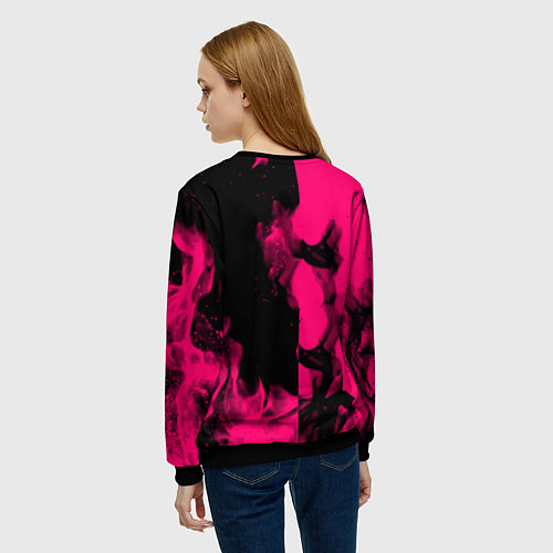 Женский свитшот Monster energy fire pink / 3D-Черный – фото 4