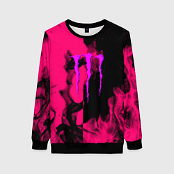 Свитшот женский Monster energy fire pink, цвет: 3D-черный