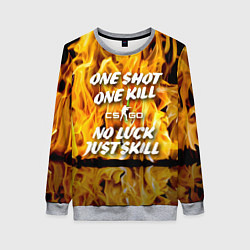 Свитшот женский Counter Strike - motto flame, цвет: 3D-меланж