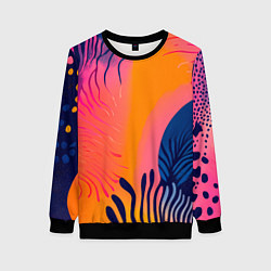 Женский свитшот Векторная абстракция с растениями - нейросеть