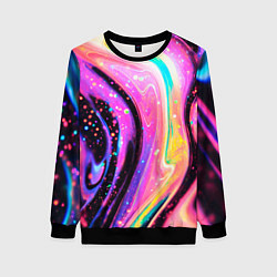 Свитшот женский Жидкая энергия космоса - нейросеть, цвет: 3D-черный