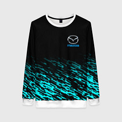 Свитшот женский Mazda голубые краски, цвет: 3D-белый
