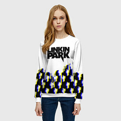 Свитшот женский Linkin park human, цвет: 3D-белый — фото 2