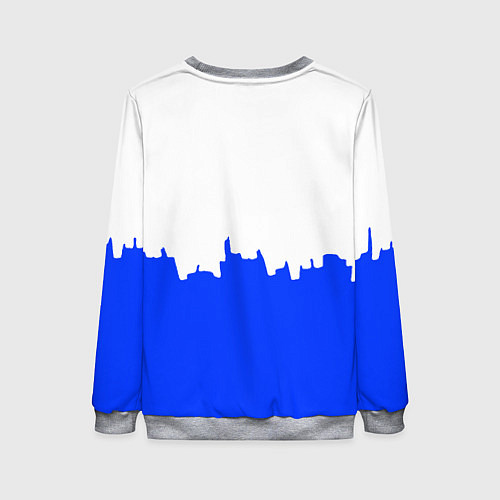 Женский свитшот Dayz сине белая геомтерия / 3D-Меланж – фото 2