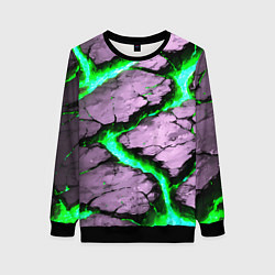 Женский свитшот Треснувший камень зелёный
