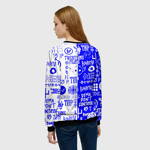 Женский свитшот Twenty one pilots лого / 3D-Черный – фото 4