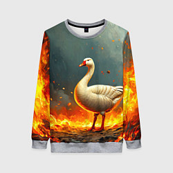 Женский свитшот Гусь в огне