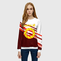 Свитшот женский Portal geometry game, цвет: 3D-белый — фото 2