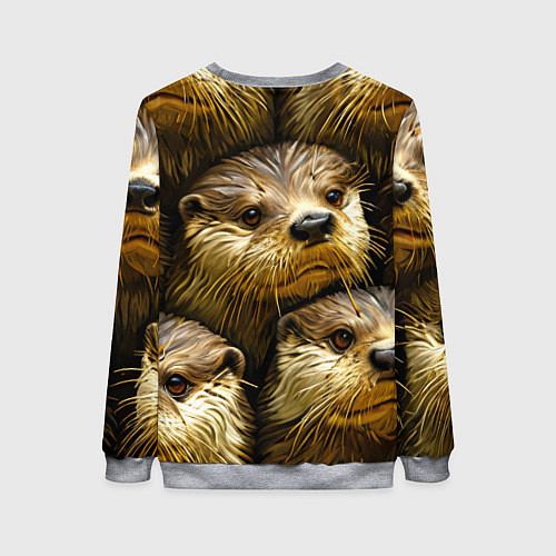 Женский свитшот Мордочки выдр / 3D-Меланж – фото 2
