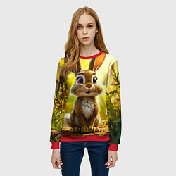 Свитшот женский Зайчишка, цвет: 3D-красный — фото 2