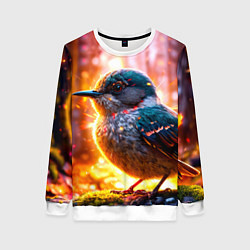 Свитшот женский Кукушка в искрах, цвет: 3D-белый