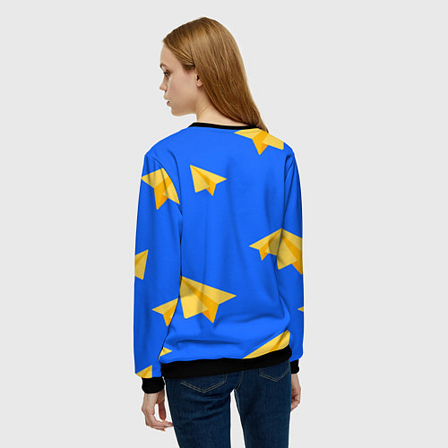 Женский свитшот Желтый самолетик / 3D-Черный – фото 4