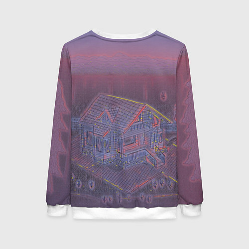 Женский свитшот Домик в лесу / 3D-Белый – фото 2