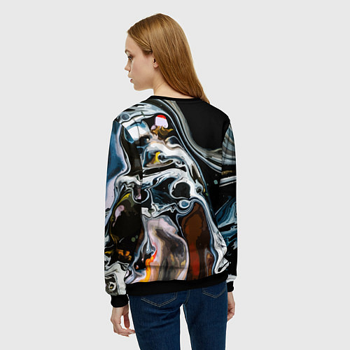 Женский свитшот Морти и Рик под властью ядовитой слизи - коллаба / 3D-Черный – фото 4