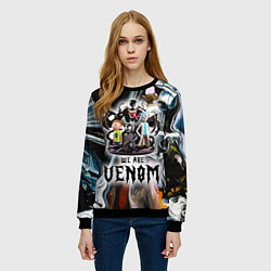 Свитшот женский Морти и Рик под властью ядовитой слизи - коллаба, цвет: 3D-черный — фото 2