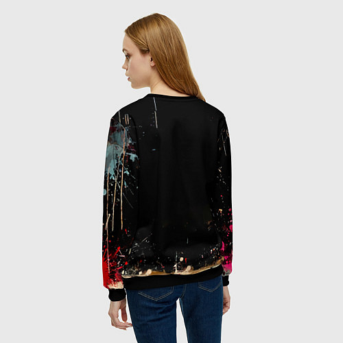 Женский свитшот Страус / 3D-Черный – фото 4