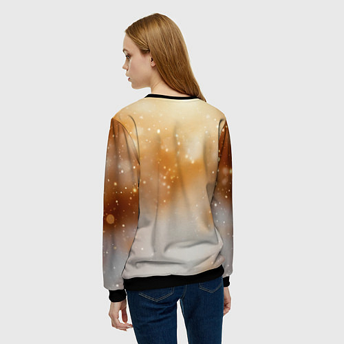 Женский свитшот Рыжая довольная лисица / 3D-Черный – фото 4