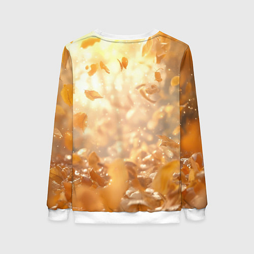 Женский свитшот Рыжая лисица в осеннем лесу / 3D-Белый – фото 2