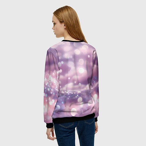 Женский свитшот Влюбленные зайчики / 3D-Черный – фото 4