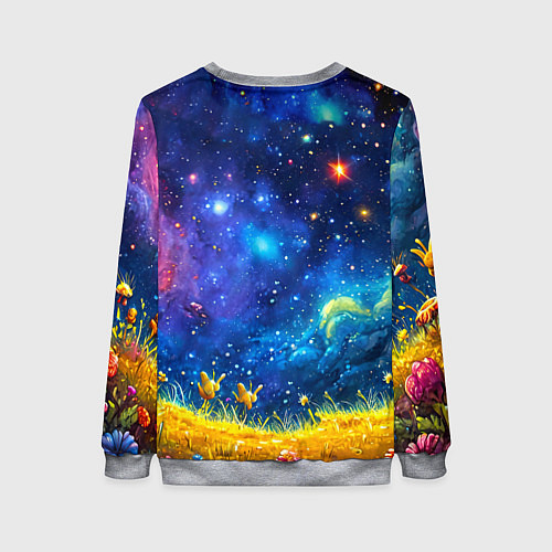 Женский свитшот Гусеничка в космосе / 3D-Меланж – фото 2