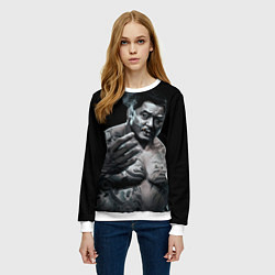 Свитшот женский Ma Dong Seok - yakudza, цвет: 3D-белый — фото 2