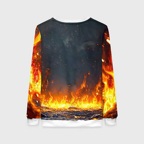Женский свитшот Пингвин в огне / 3D-Белый – фото 2