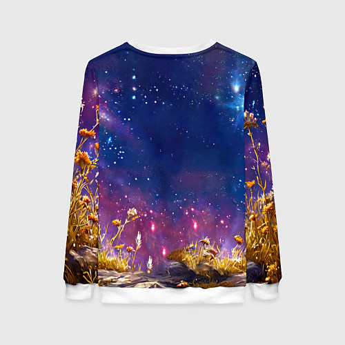 Женский свитшот Морская свинка в космосе / 3D-Белый – фото 2
