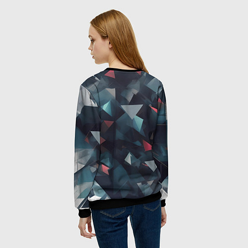 Женский свитшот Абстрактный взрыв и осколки / 3D-Черный – фото 4