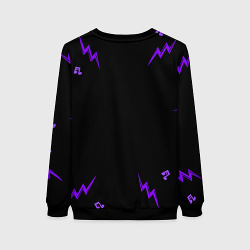 Женский свитшот Placebo неоновый череп / 3D-Черный – фото 2