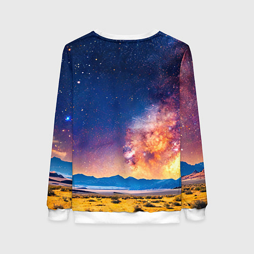 Женский свитшот Верблюд и звездное небо / 3D-Белый – фото 2