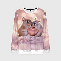 Женский свитшот Влюбленные белочки с сердечком