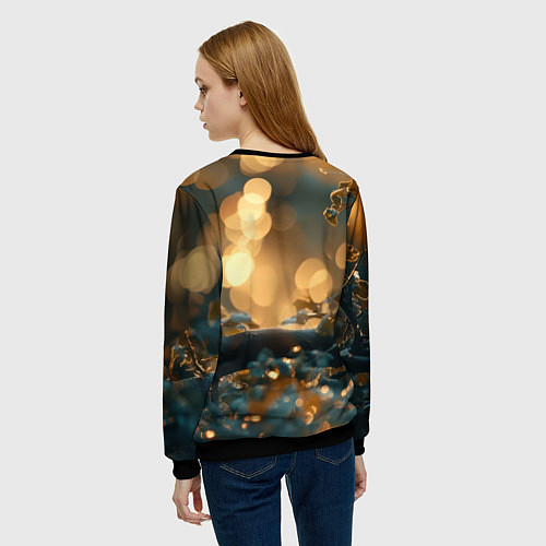 Женский свитшот Влюбленные птички / 3D-Черный – фото 4