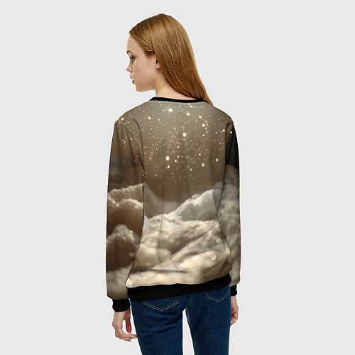 Женский свитшот Белые милые котята / 3D-Черный – фото 4