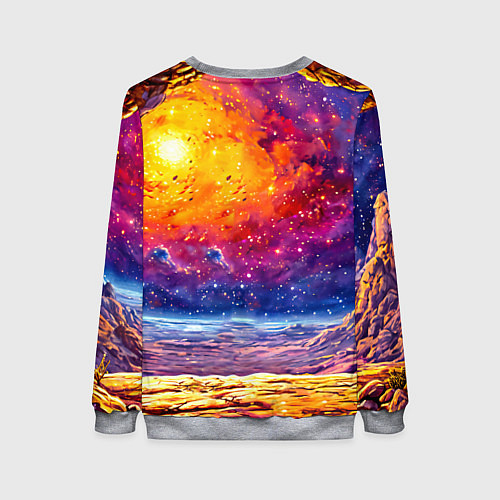 Женский свитшот Сурикат и космическое небо / 3D-Меланж – фото 2