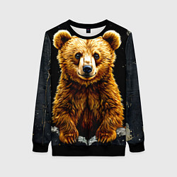 Свитшот женский Медведь бурый, цвет: 3D-черный