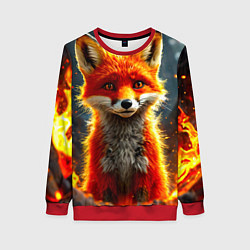 Свитшот женский Лисичка в огне, цвет: 3D-красный