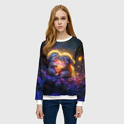 Свитшот женский Влюбленные зайчики, цвет: 3D-белый — фото 2